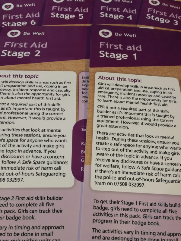 Skills builder Be well First aid Cannock Division Girlguiding