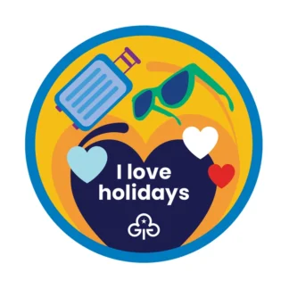 I Love holidays woven badge