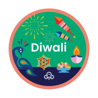 Diwali holiday woven badge