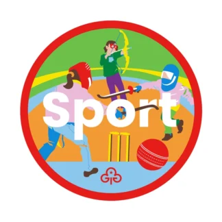 Rainbow sport adventure woven badge