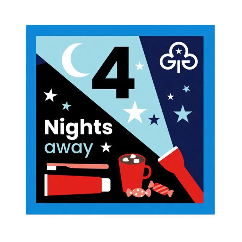 Nights away woven badge - 4 nights