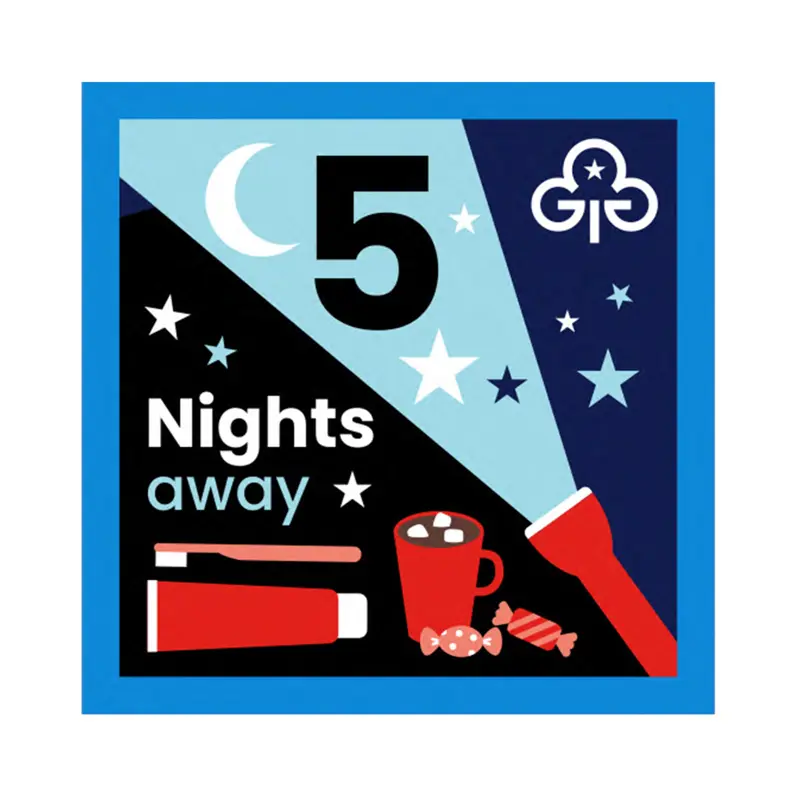 Nights away woven badge - 5 nights
