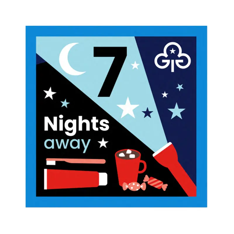 Nights away woven badge - 7 nights