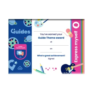 Theme award - Guides express myself certificate